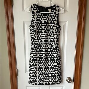 J.Crew Geometric Black and White Dress